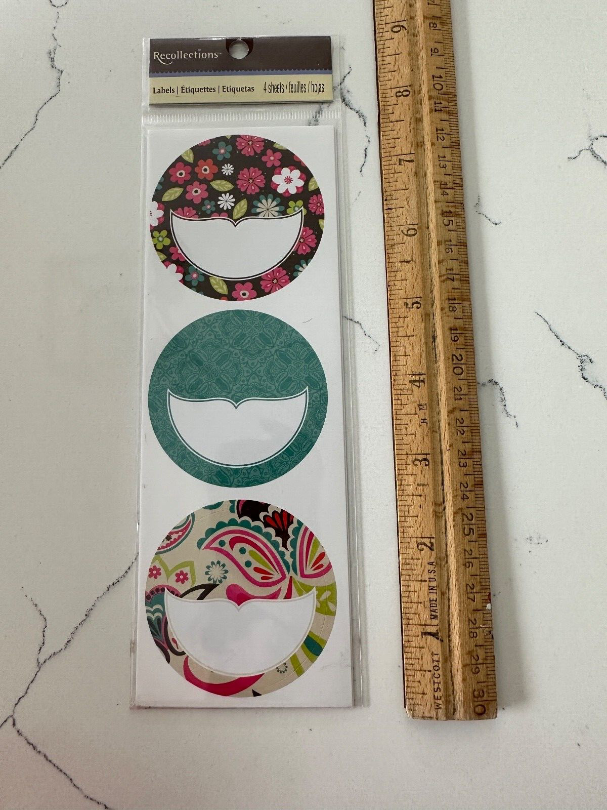Recollections 12 PC Colorful Circle Labels Home Organizing Crafts Present