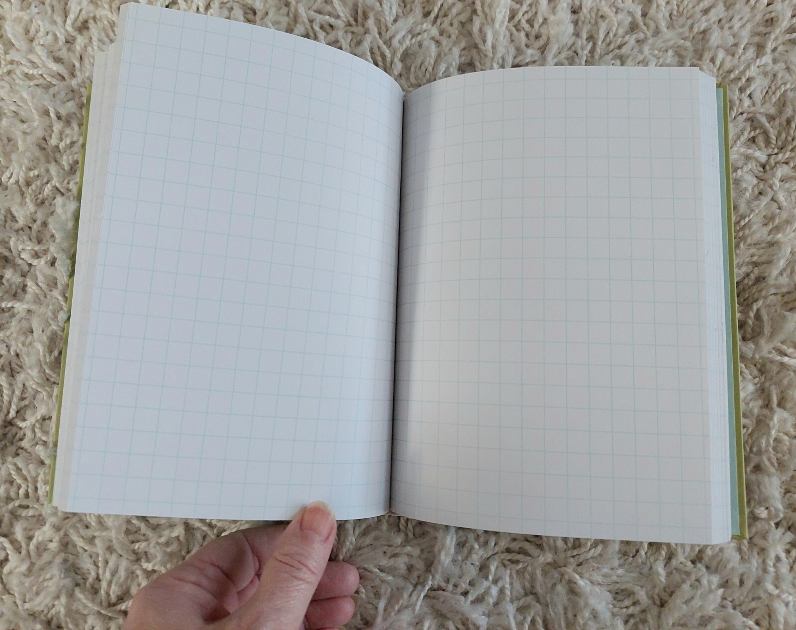 Pretty Gibson Graph Paper Journal Notebook Green White Gold Hardcover New