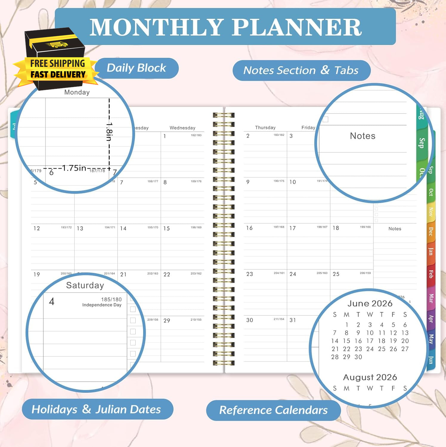 Planner 2026-2027 – Jul. 2026 – Jun. 2027, 8.5″ X 11″ Planner Weekly and Monthly