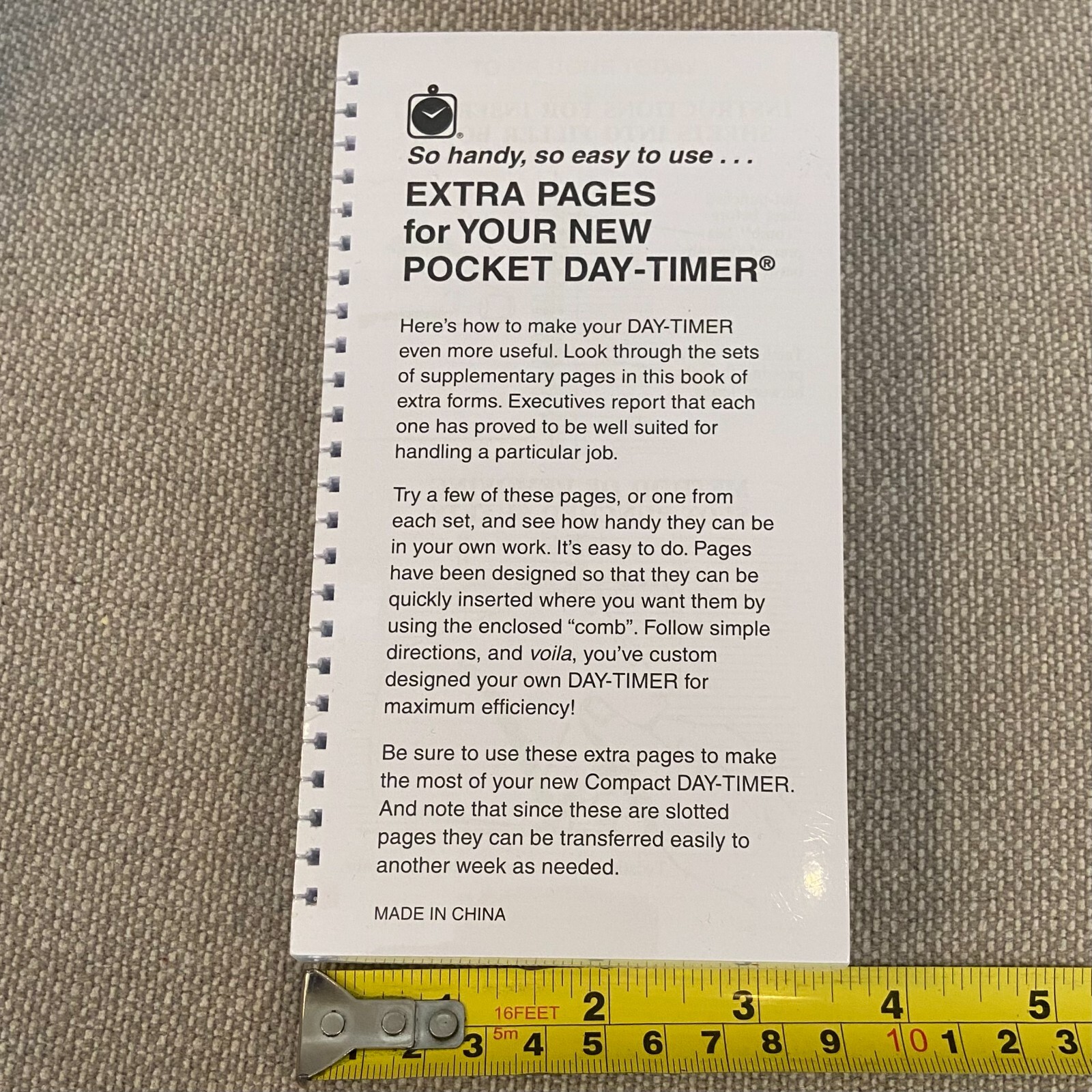 Pocket Day-Timer Assortment Extra Pages Spiral Refill 6 1/2″ X 3 1/2″ – NEW