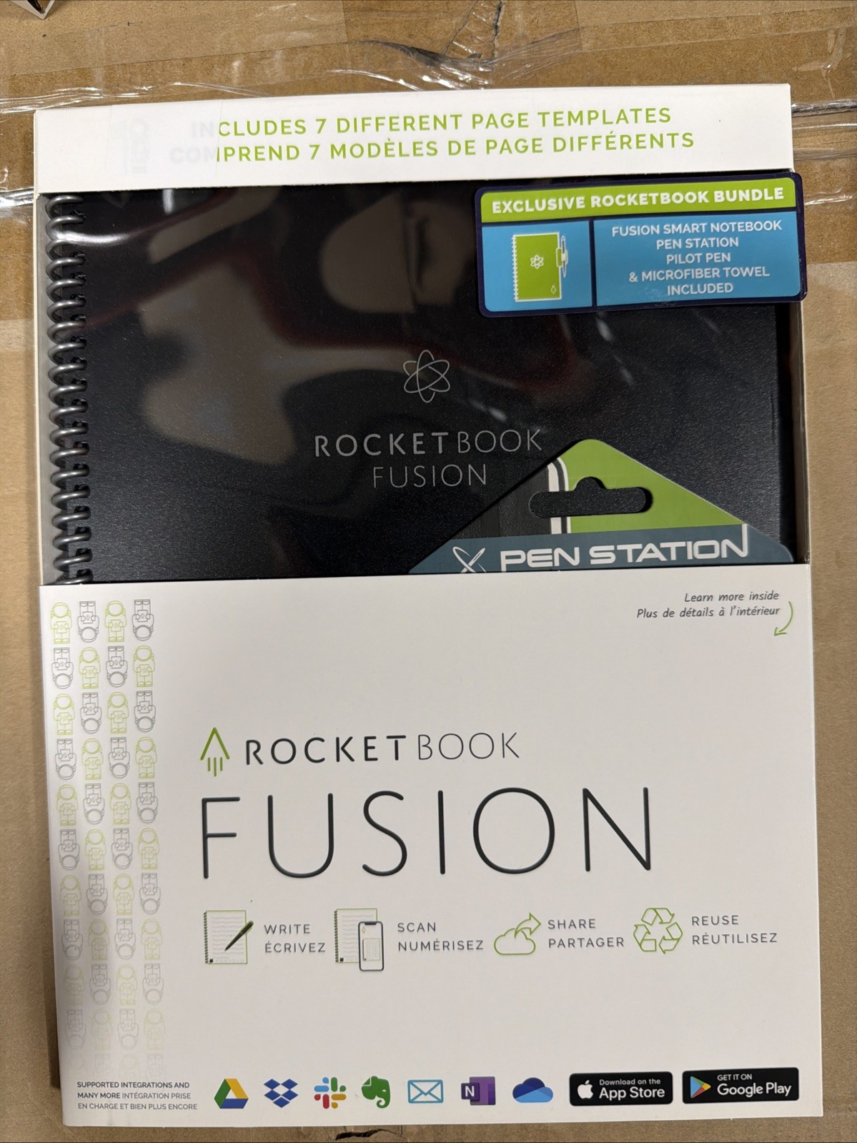 Open Box Rocket Book Fusion Smart Reusable Notebook Executive Size -Black