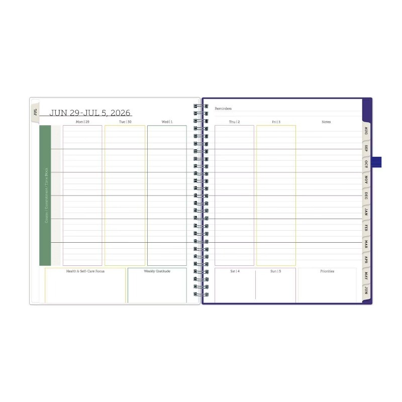 Blue Sky Your Year College Weekly/Monthly Planner Wirebound 7″x9″ Blue Plans