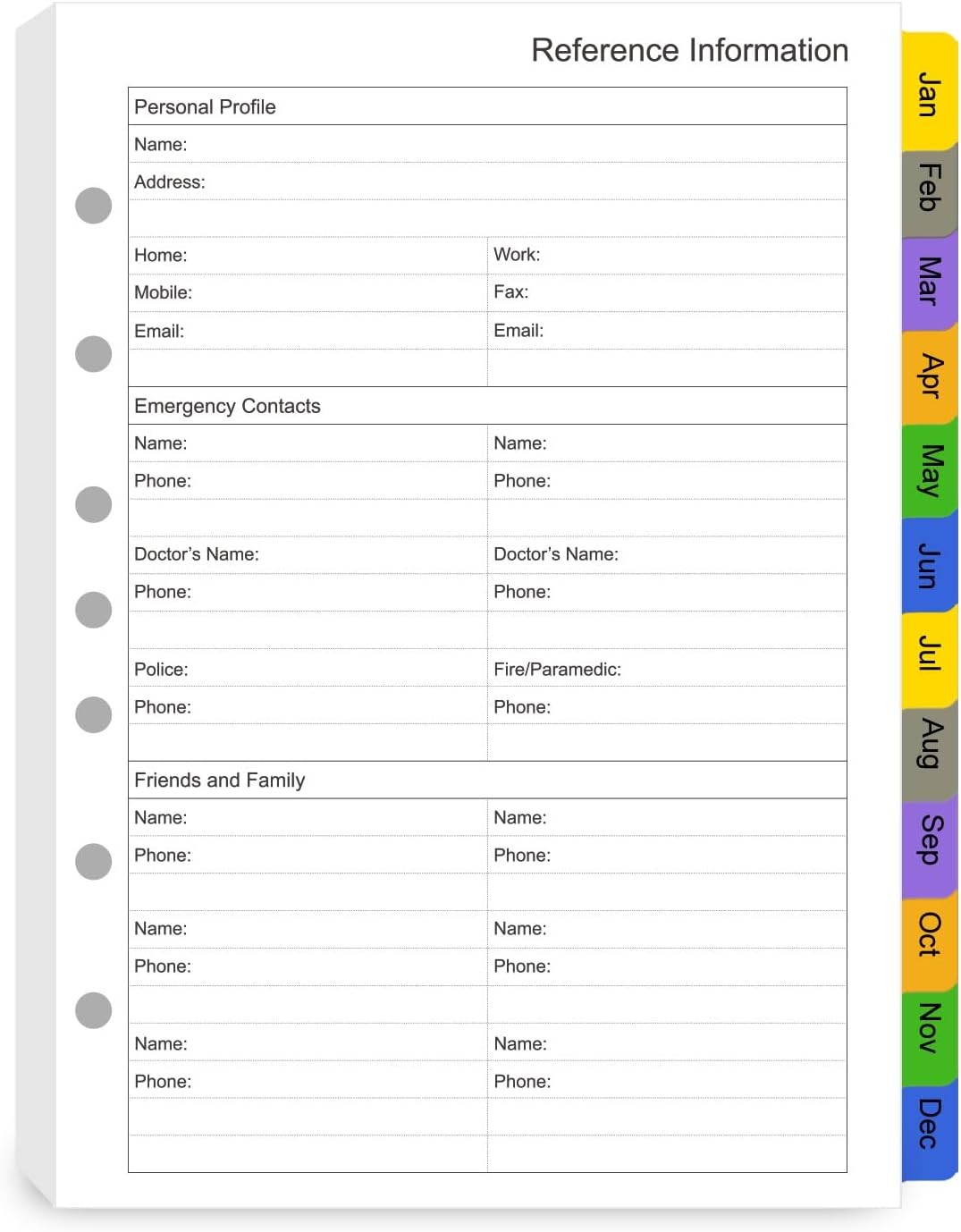 Tiankool 2026 Planner Refill for A5 7-Ring Binder,Weekly & Monthly Planner Inser