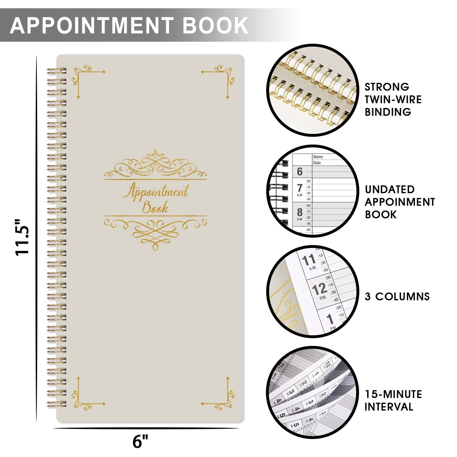 Appointment Book Undated Salon Appointment Book, Daily & Hourly Schedule Boo…