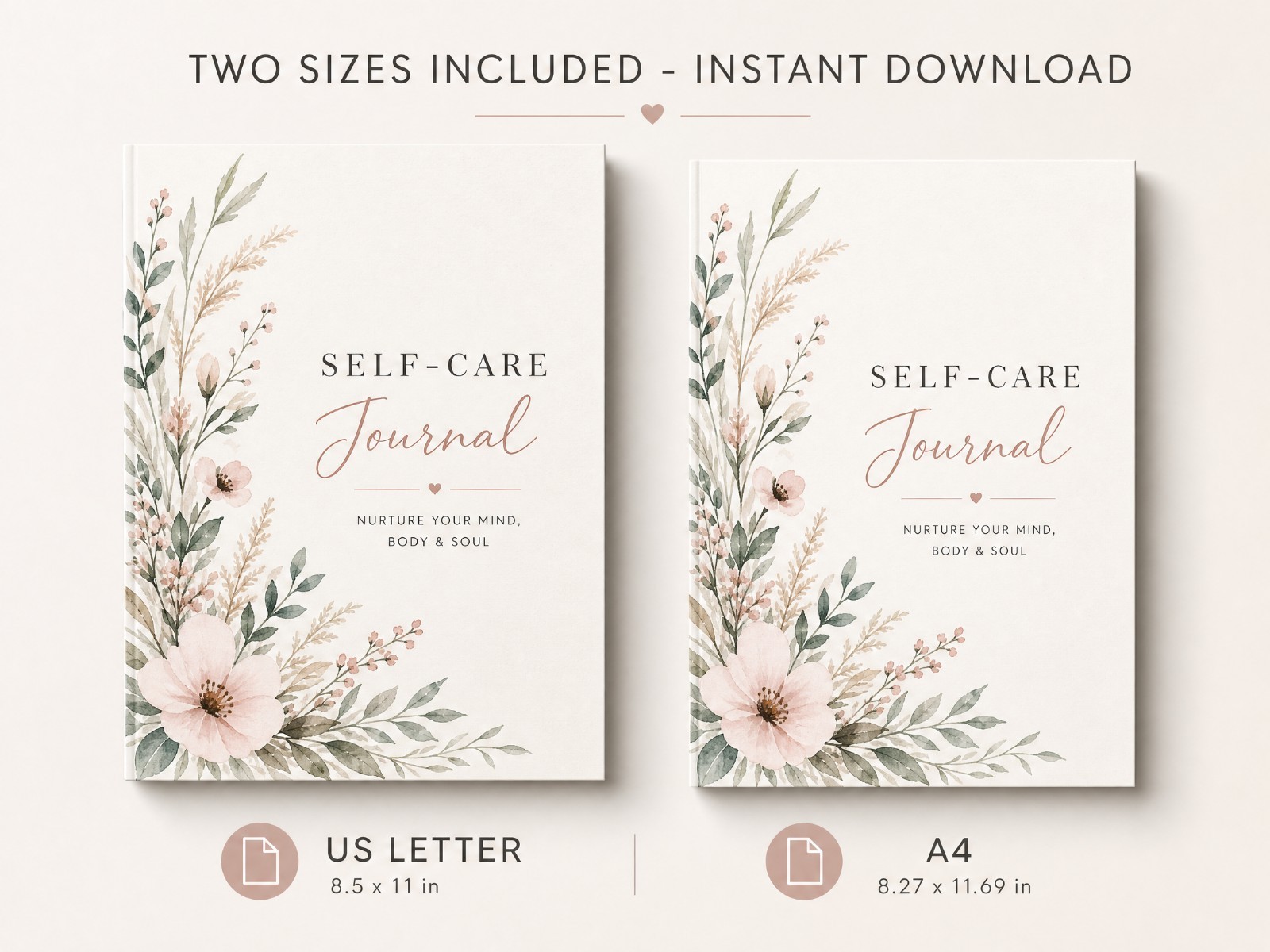 Mental Wellness Journals Mega Bundle (200) Printable & Digital Illustrated PDF