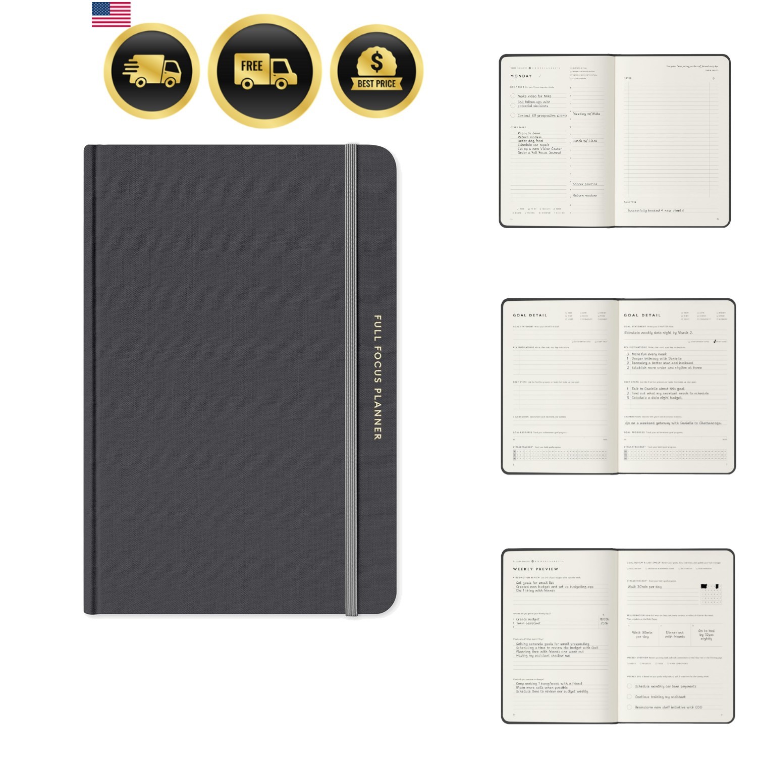 Gray Linen Planner by Michael Hyatt – The Daily Planner to Increase Focus, El…