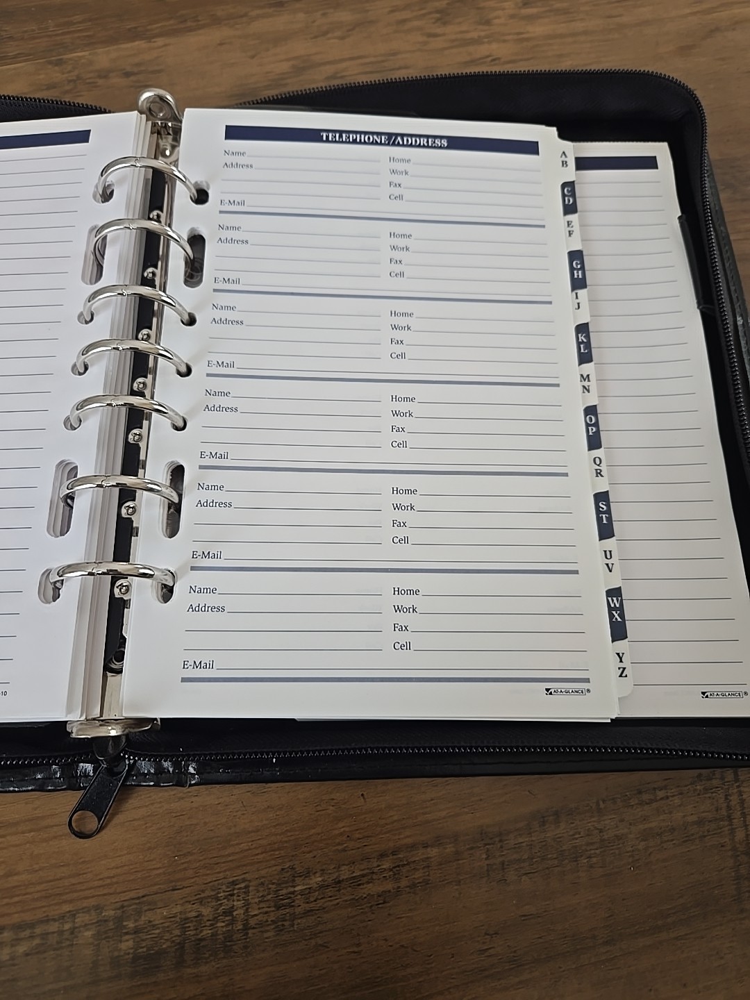 1996 AT-A-GLANCE Organizing System Faux Leather Black NEW (READ) w/Inserts 8X10