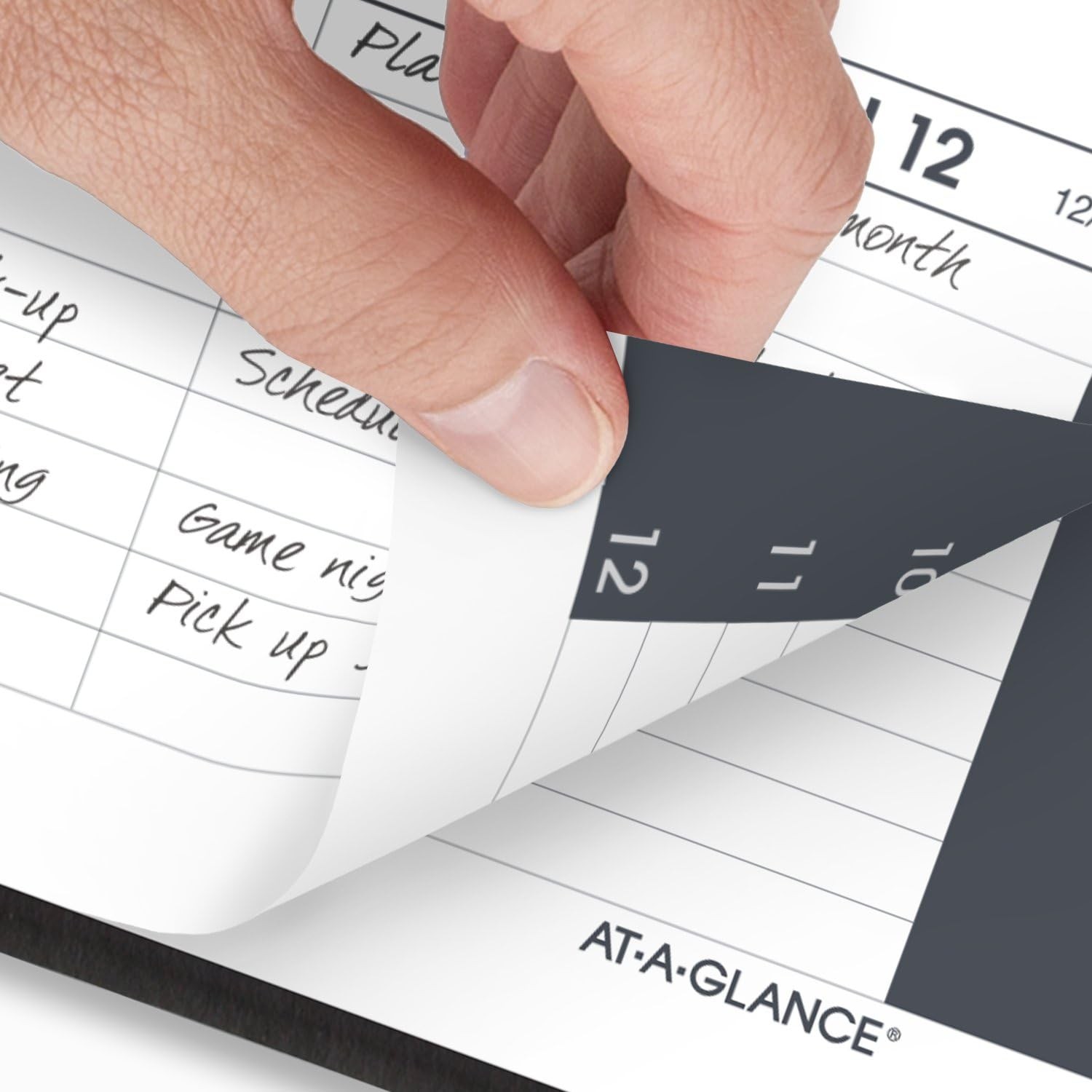 AT A GLANCE 2025 Weekly Planner Black 5×8 Faux Leather Ink Bleed Resistant