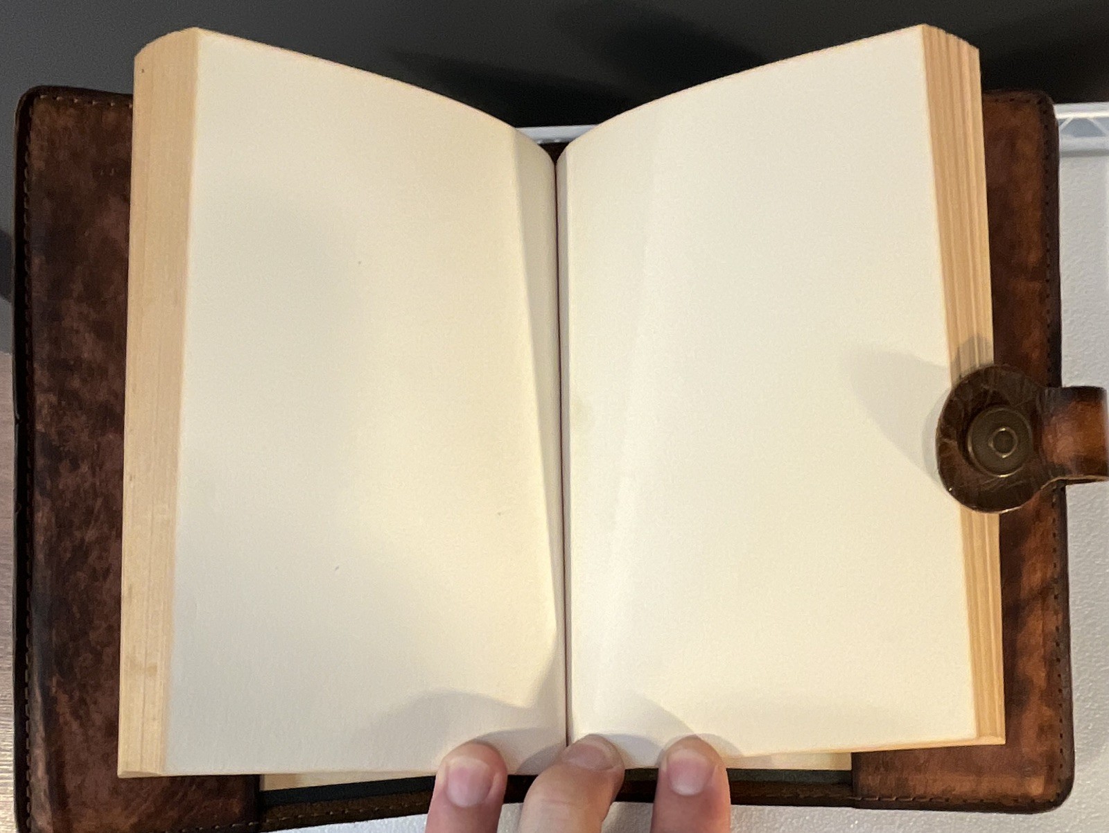 Vintage Brown Leather Journal Notebook,Snap Closure, Blank Pages, great shape