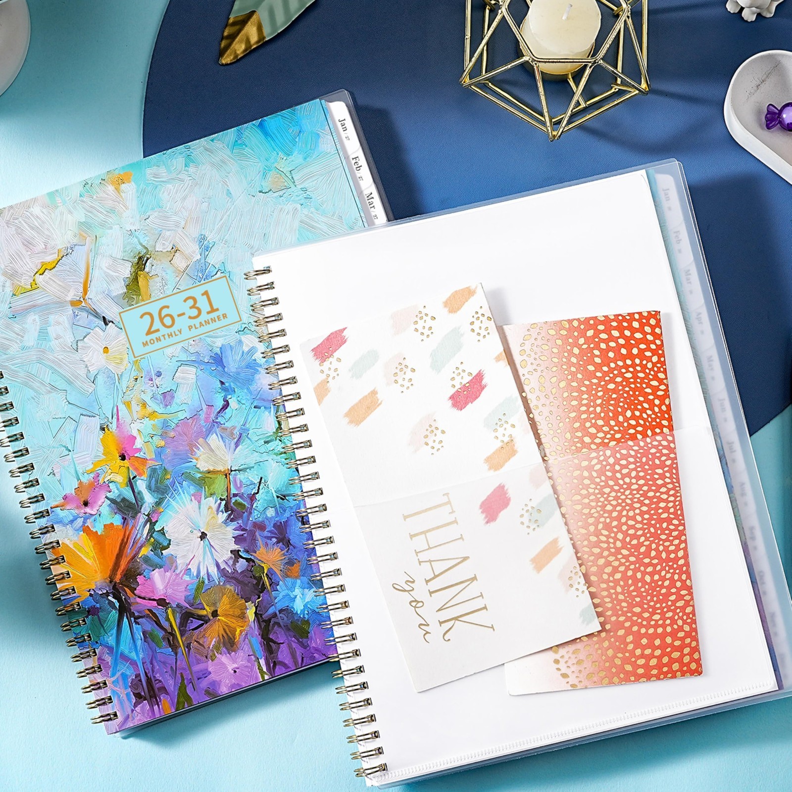 5-Year Monthly Planner 2026-2031, 9″x11″, Twin-Wire, 60 Tabs, Back Pocket, Water