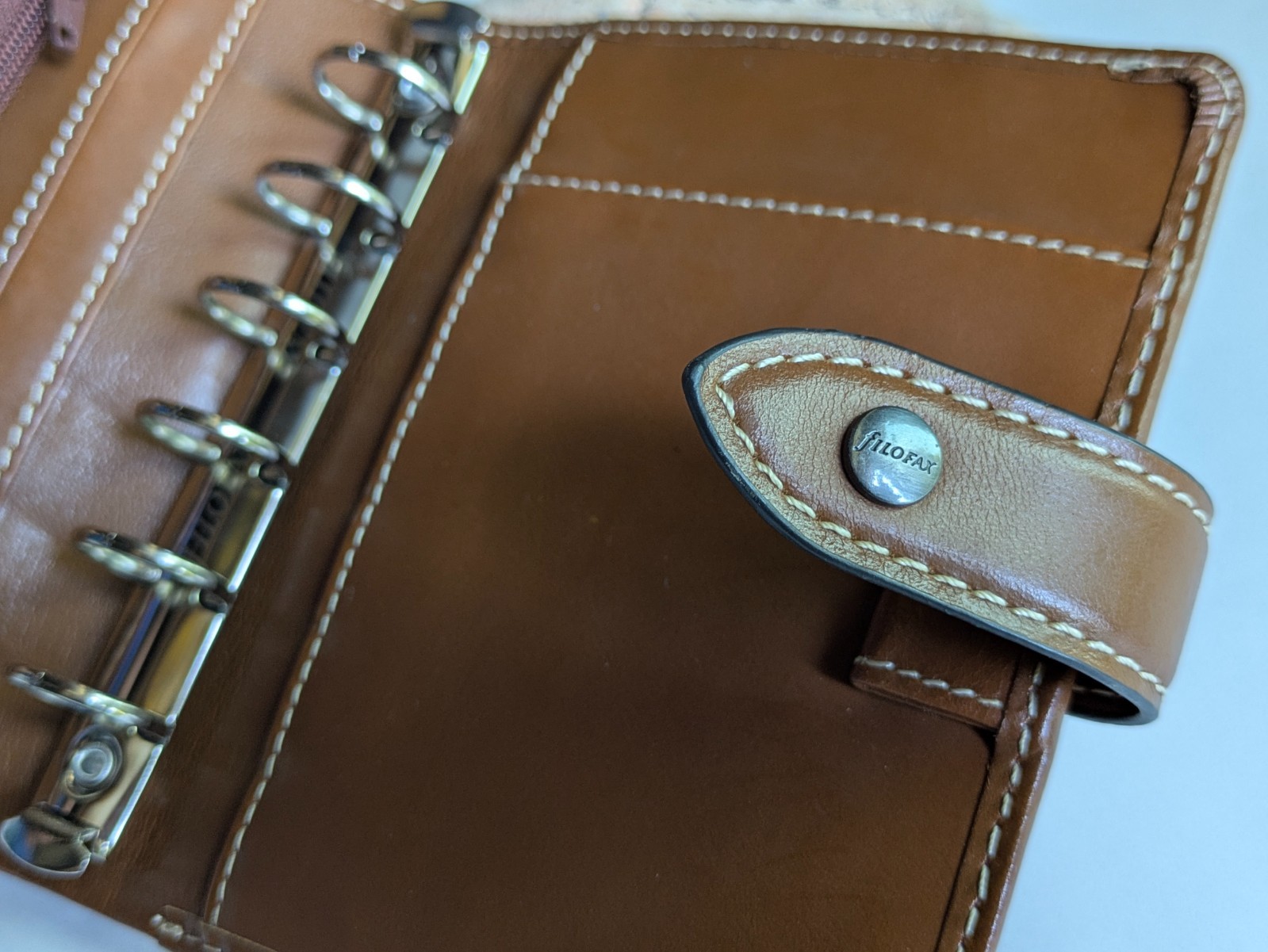 Filofax Malden Ochre Leather Pocket Size 6 Ring Planner Used EUC