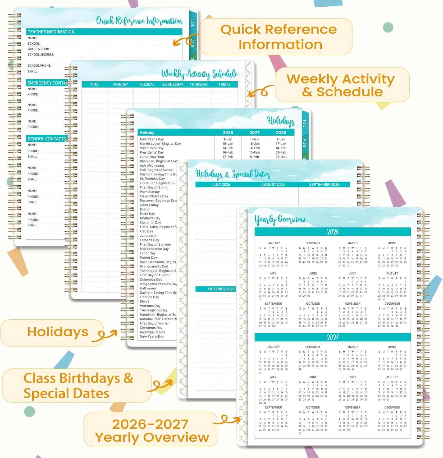 Teacher Planner 2026-2027 – Teacher Lesson Planner, July 2026 – June 2027, 2026-