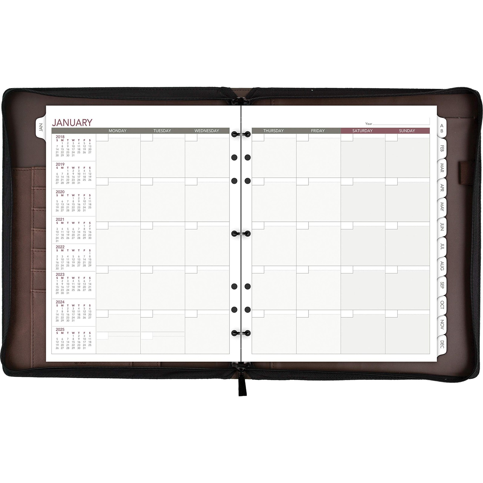 Day Runner Undated Harrison Leather Day Planner, 8-1/2-x-11-inch (307-0304), …