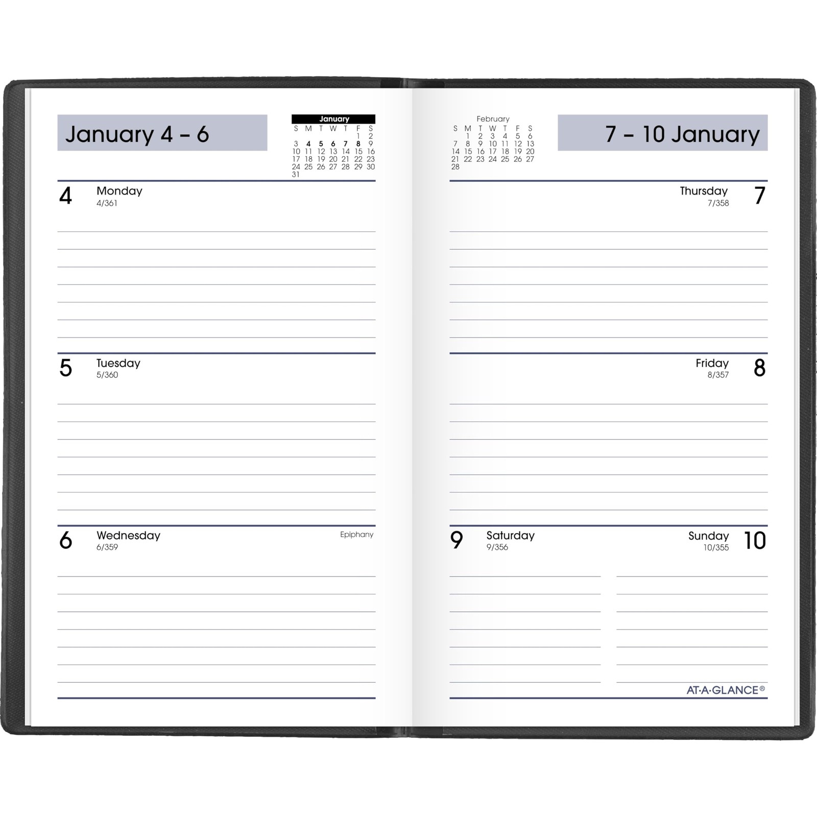 AT-A-GLANCE 2027 Planner, Weekly, 3.5″ x 6″, Pocket Size, x Black