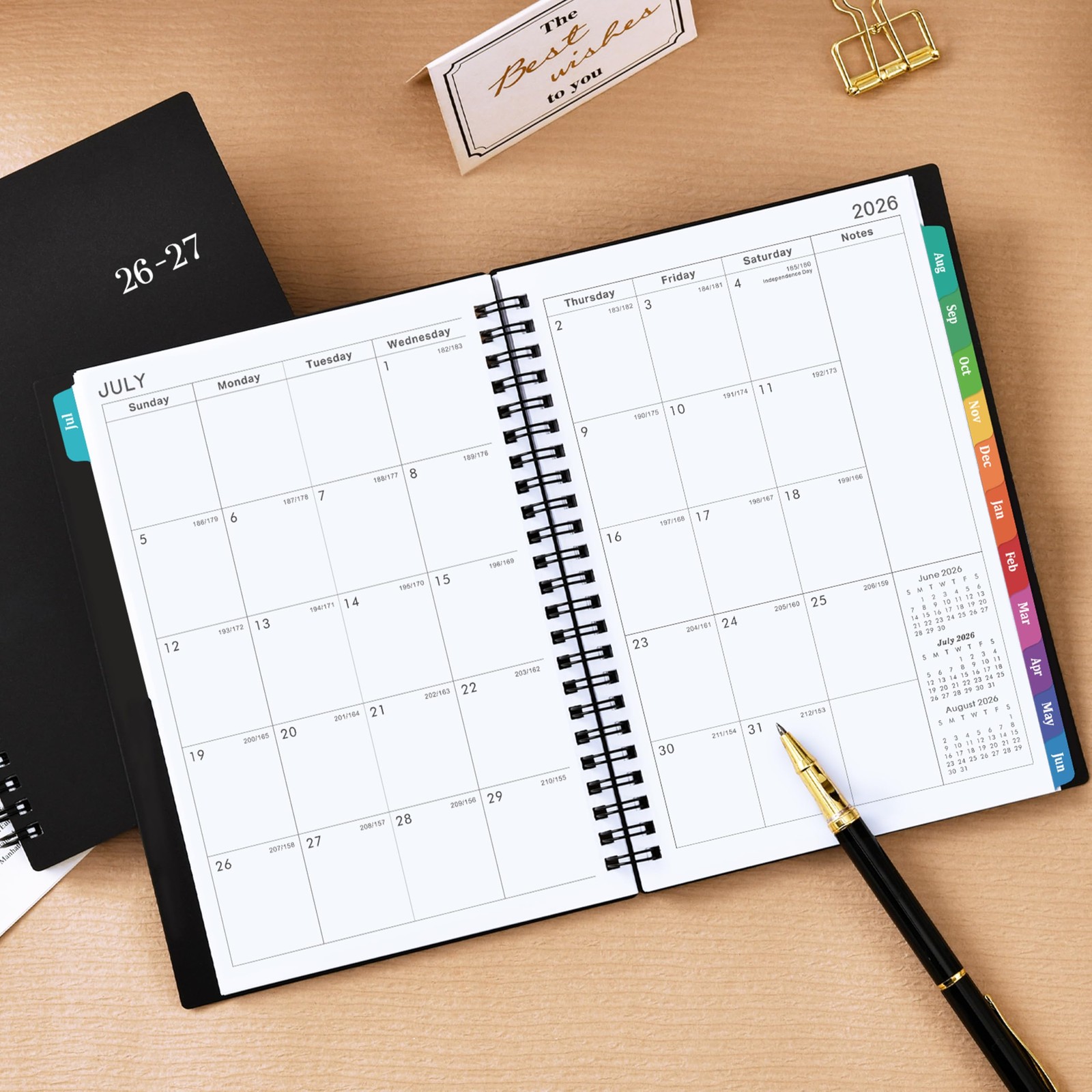 Planner 2026-2027 – Academic 2026-2027, July 2026 6.3″ x 8.4″, Black