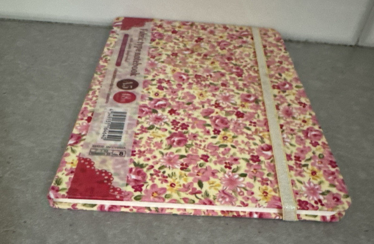 Fabric Type Ruled Notebook with Elastic Band Daiso Japan Journal Book Planner