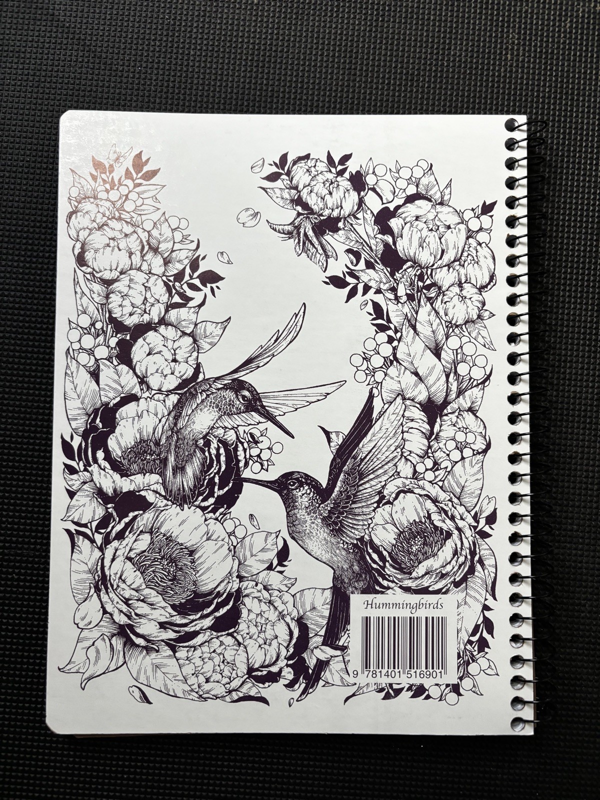 Hummingbirds & Floral Decomposition Book Spiral composition notebook Journal New