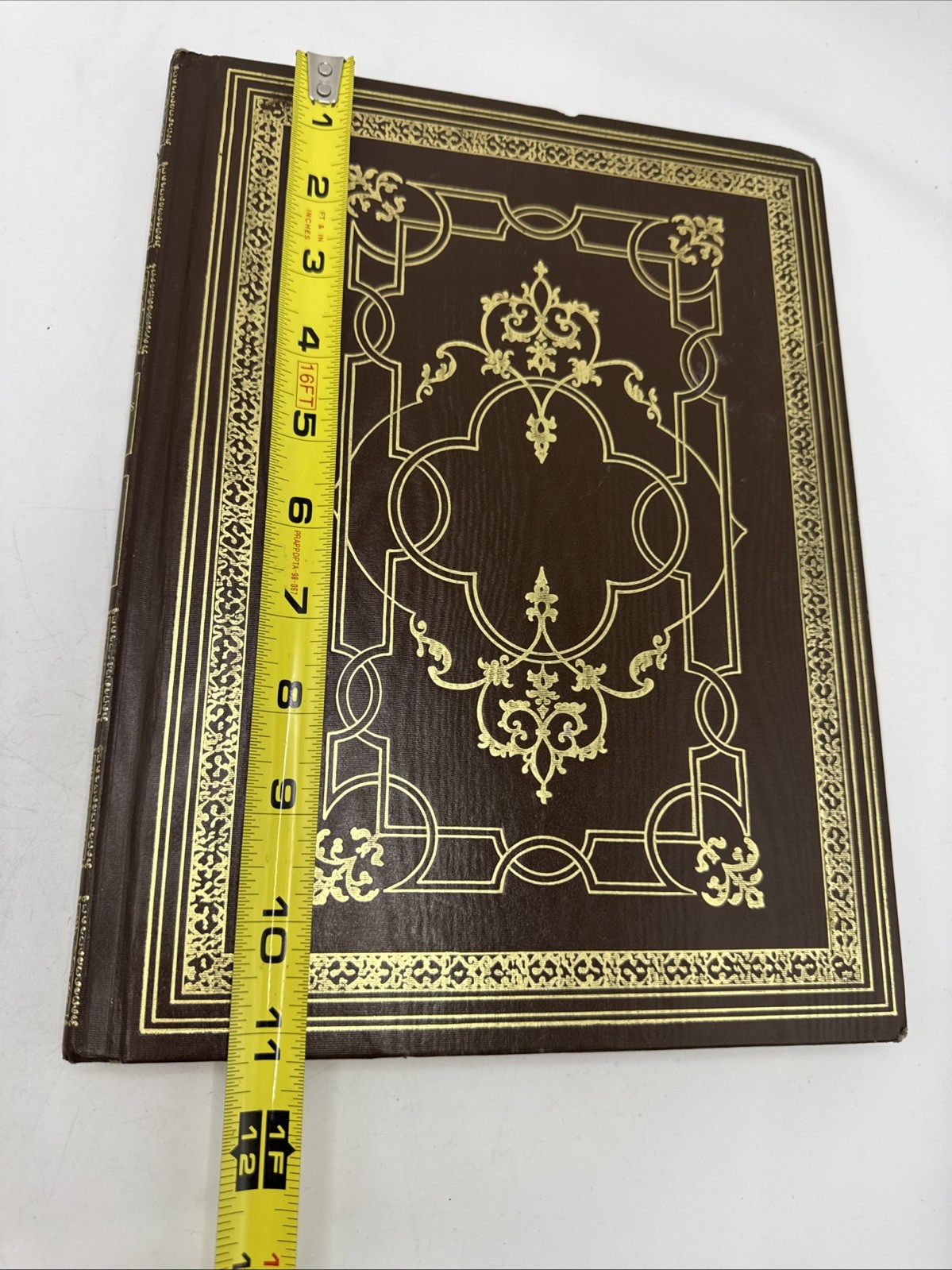 Vtg Hardcover Blank Journal Unlined Peebles Press Unruled Sketch Gold Brown (52)
