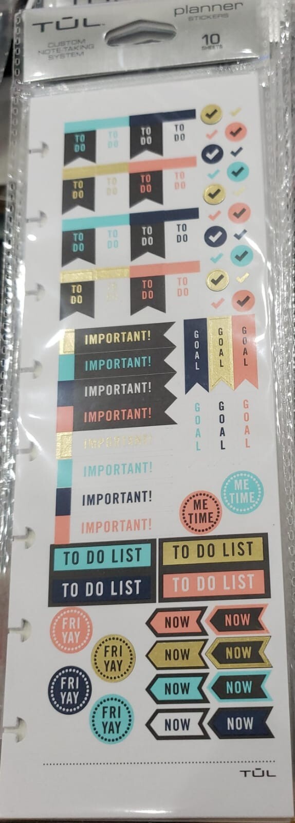 TUL® Discbound Notebook Sticker Sheets, 3″ x 8-1/2″, Assorted, 10 Sheets