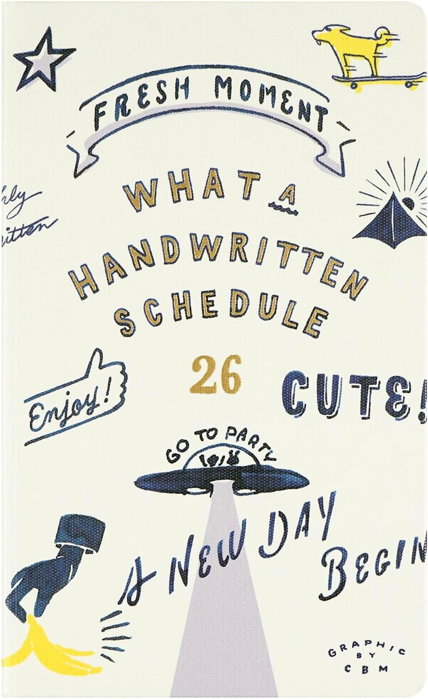 Greeting Life Chalk Boy Planner 2026 B6 Slim Monthly Hard Cover White CD-1410-CB