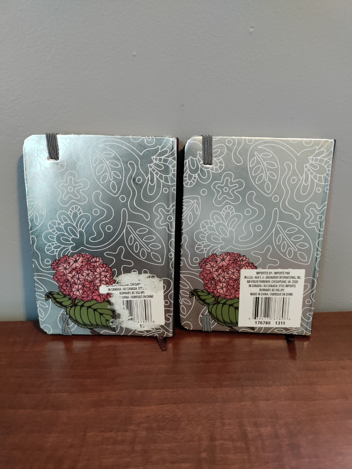 2 Floral, Small 4 X 5.5, Journal with Elastic Closure