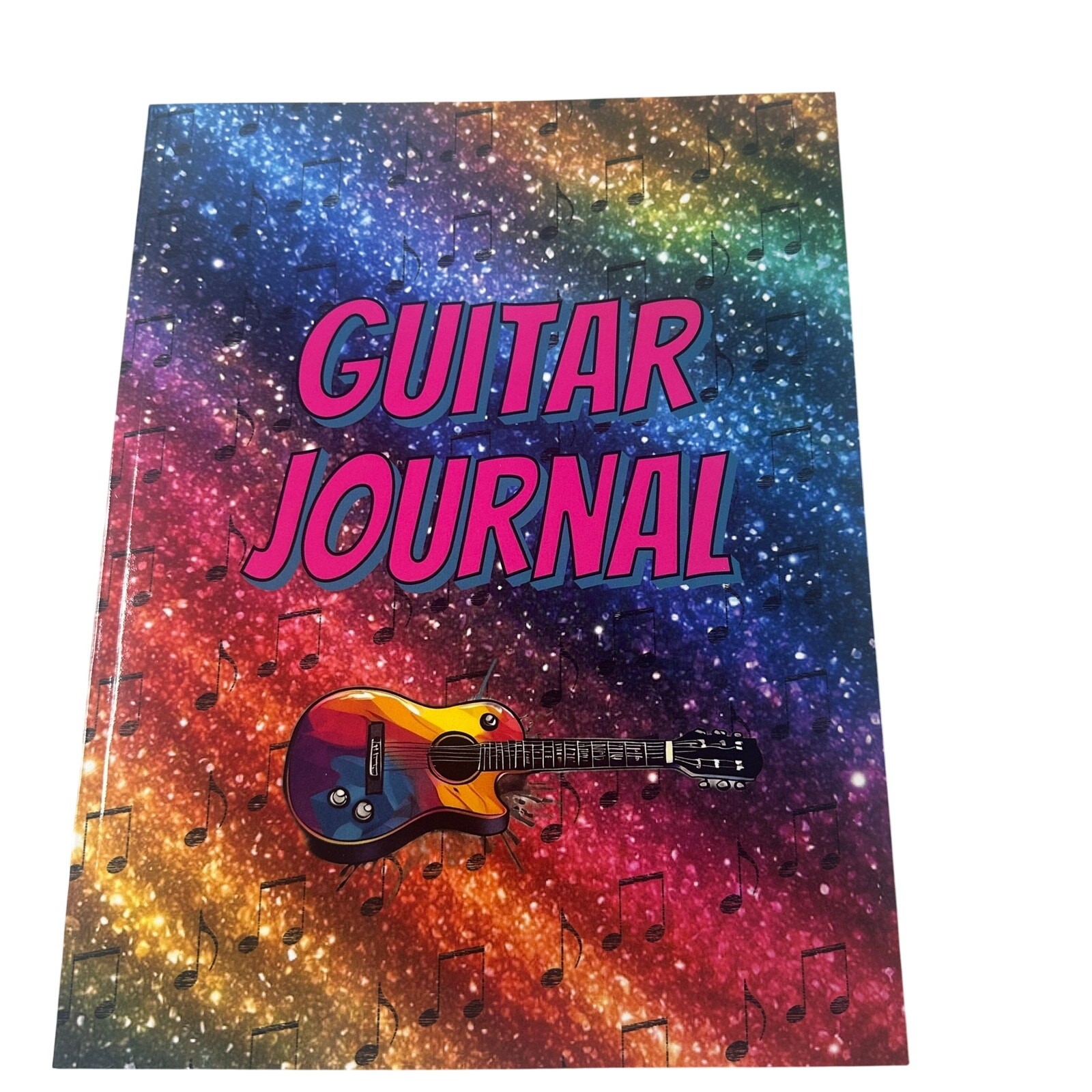 Girls Guitar Tab Notebook Journal 8.5×11 Rainbow Galaxy Music Practice Book New