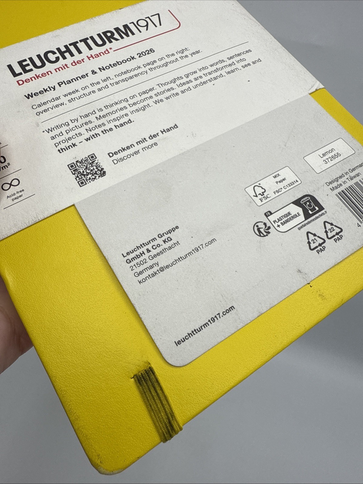 LEUCHTTURM1917 READ!! Weekly Planner & Notebook 2026 Medium (A5) Lemon