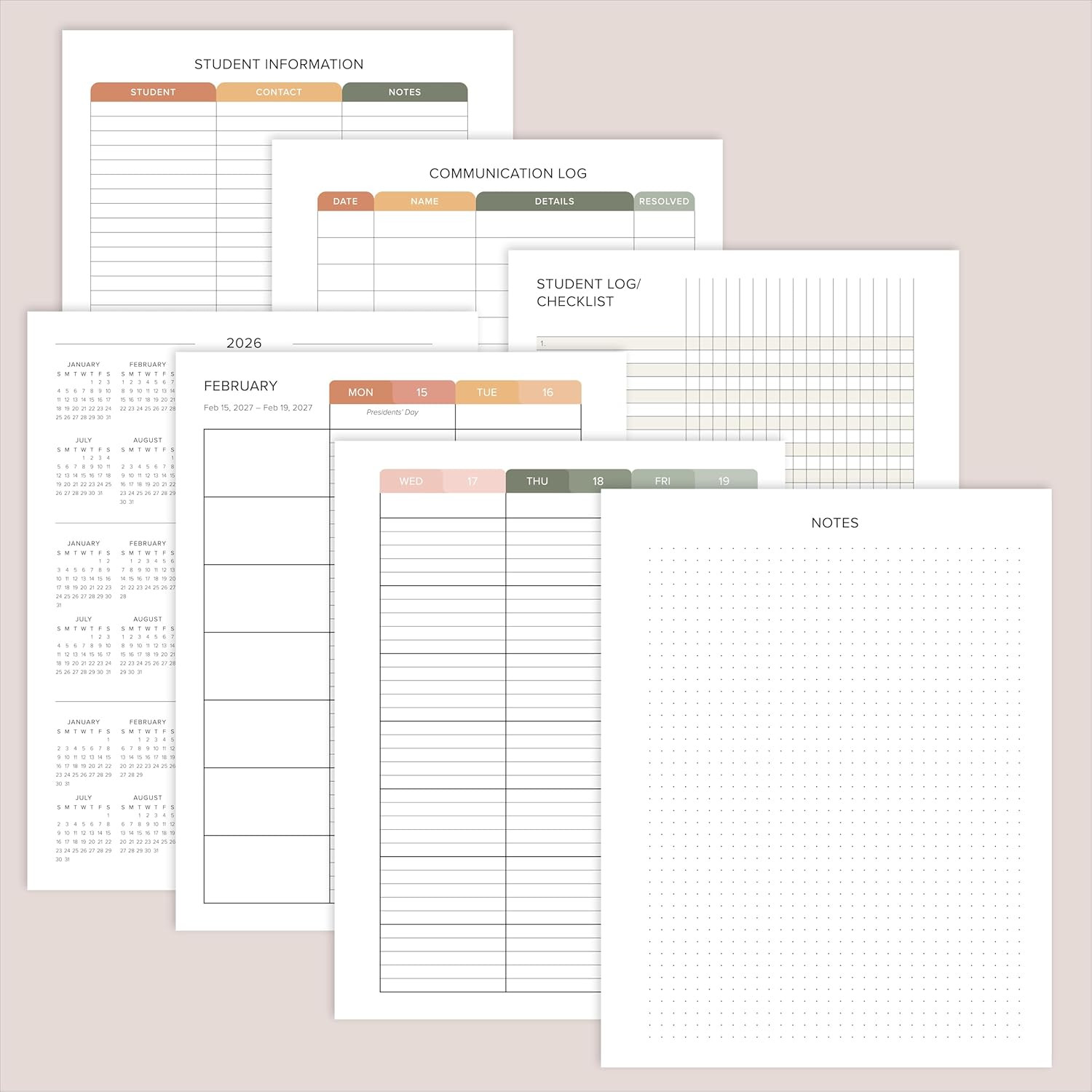 Aesthetic Teacher Planner for the 2026-2027 Academic School Year – Your All Incl