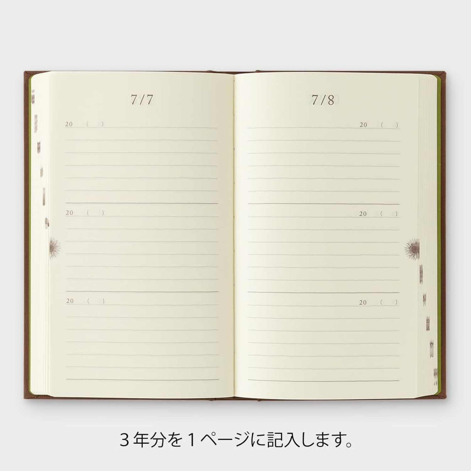 DESIGNPHIL Midori 12395006 Diary, 3 Year Consecutive Door, Brown Braun