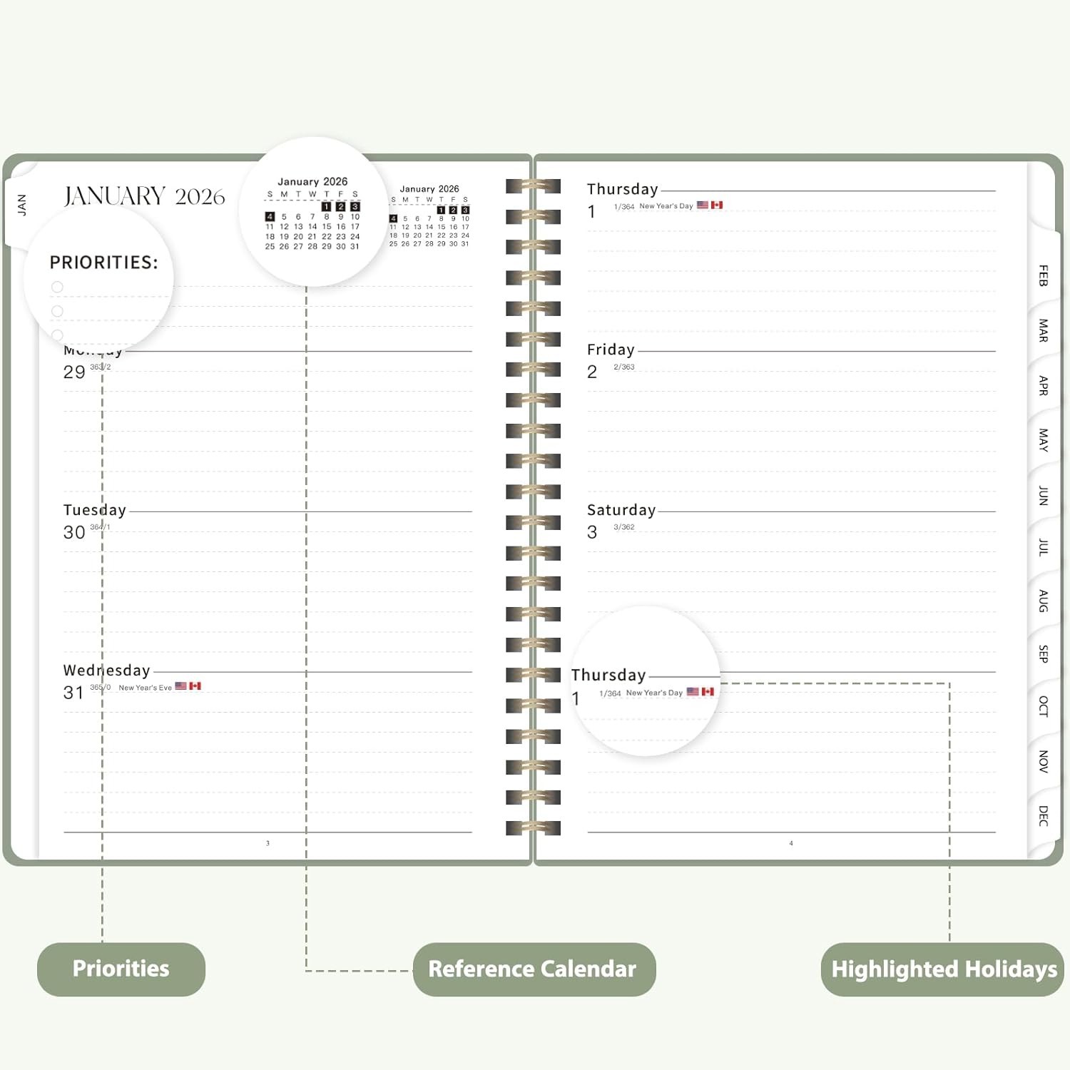 2026 Planner – Planner 2026 Weekly and Monthly from Jan.2026 – Dec.2026, NEW!!!!