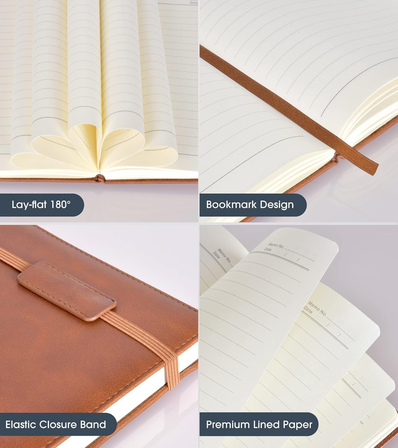Lined Journal Notebook for Women Men,256 Pages A5 Hardcover Leather Journals …