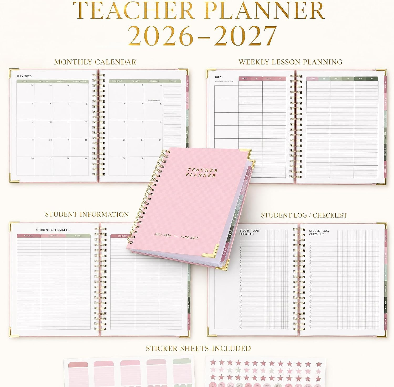 Aesthetic Teacher Planner for the 2026-2027 Academic School Year – Your All Incl