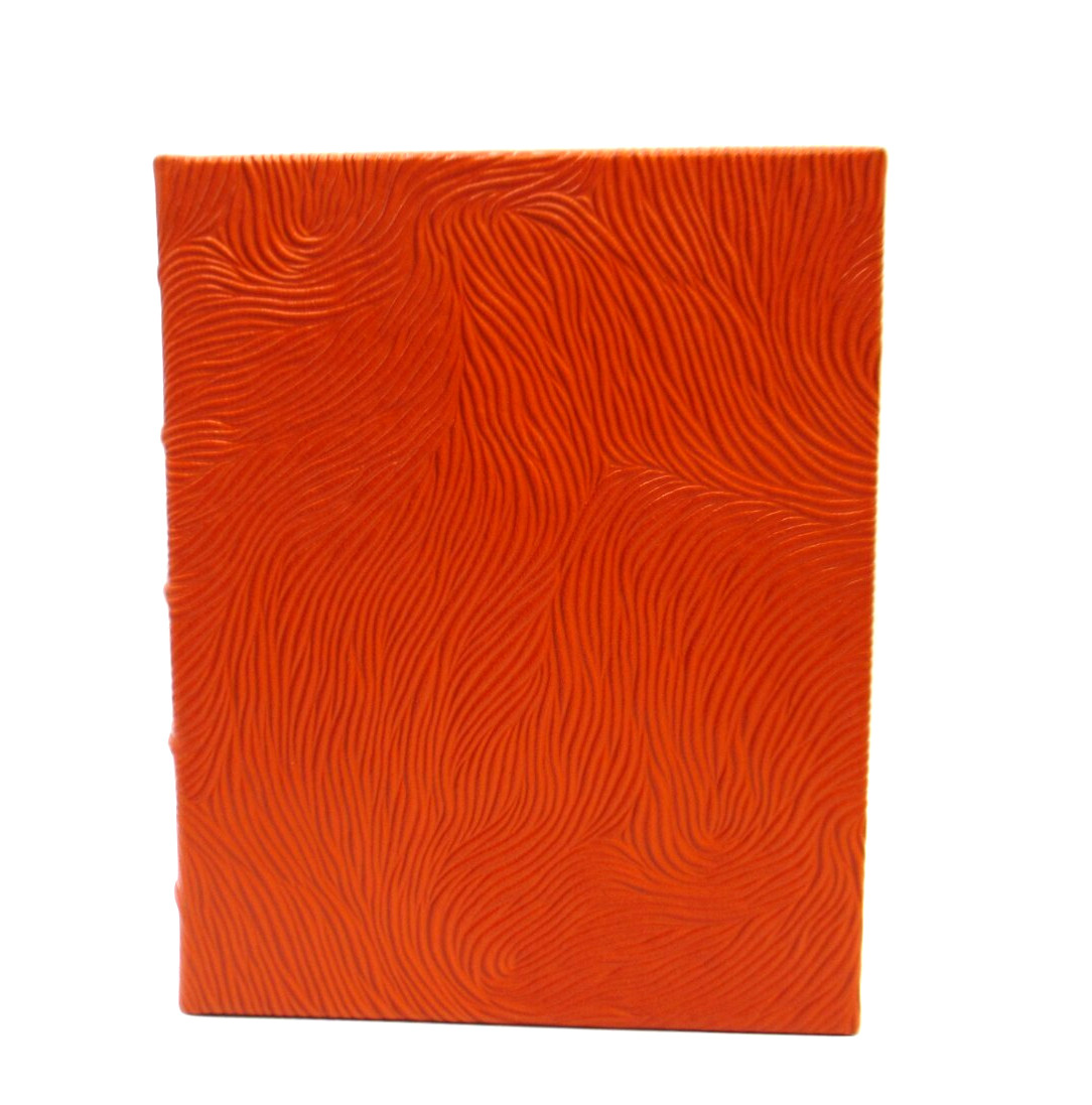 Address Book Leather Hardcover 6 Ring Binder Graphic Image ORANGE Swirl