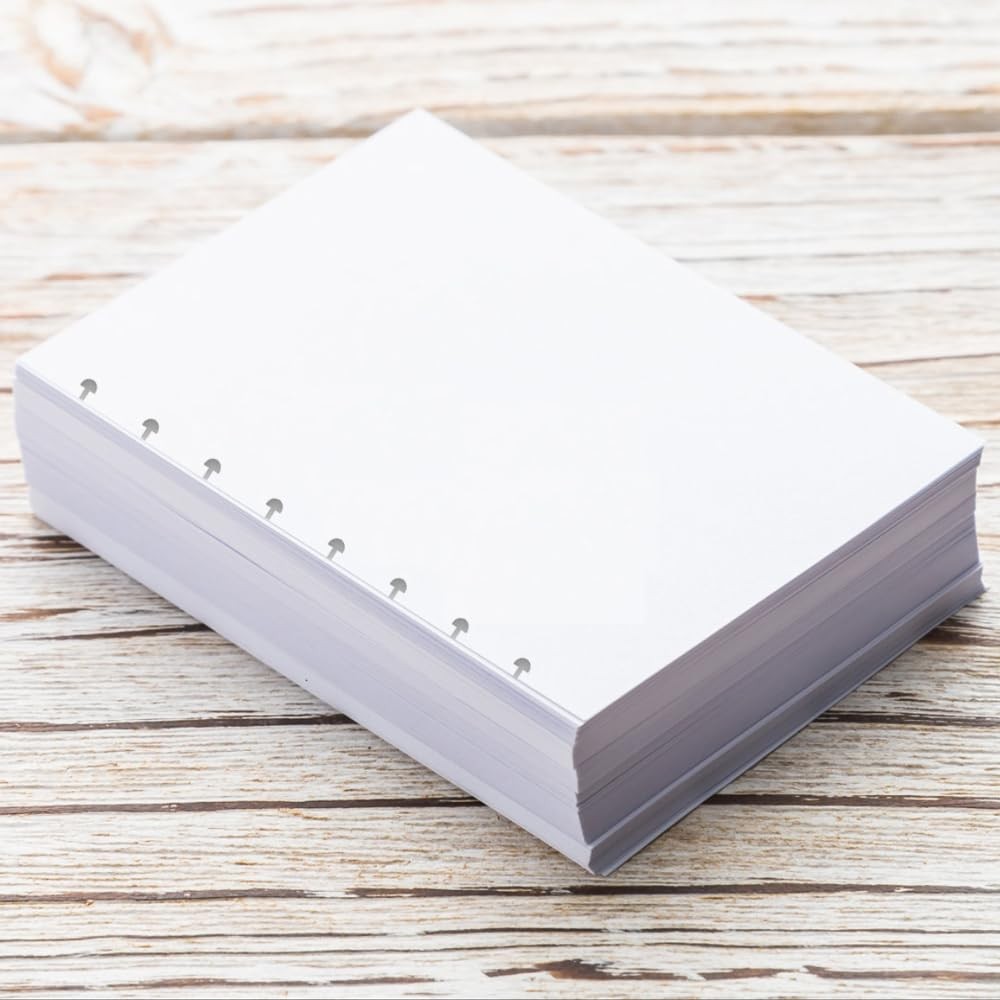 Junior Size Blank Refill Paper A5 8-Disc Filler 100 Sheets 5.8×8.3 Inch