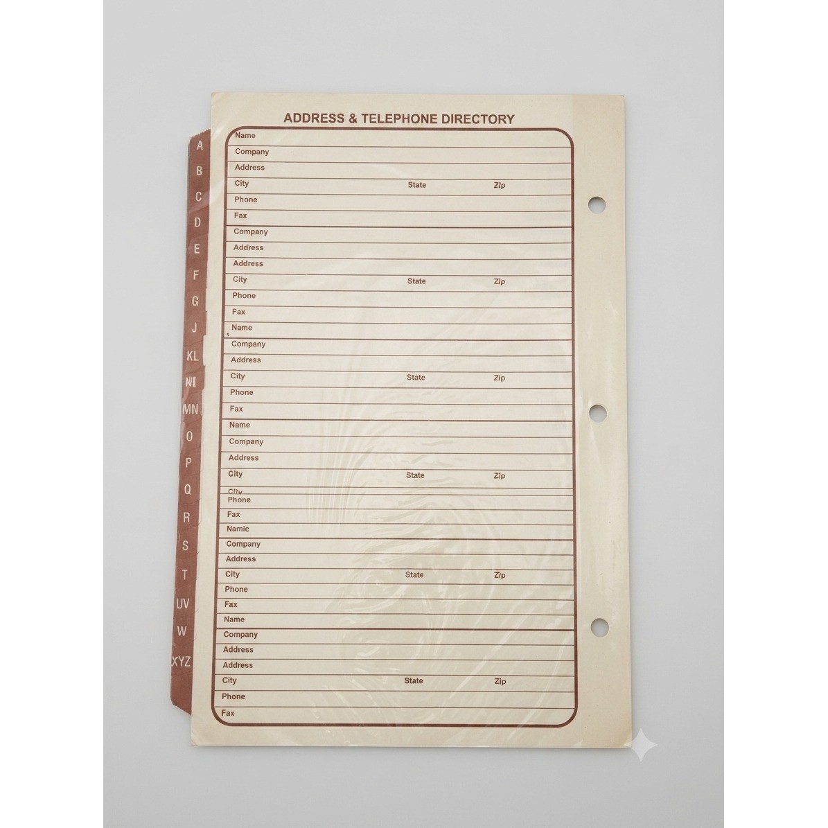 Vtg Address Telephone Directory Refill A-Z Tabbed 3-Hole B07 7510-01-280-2518