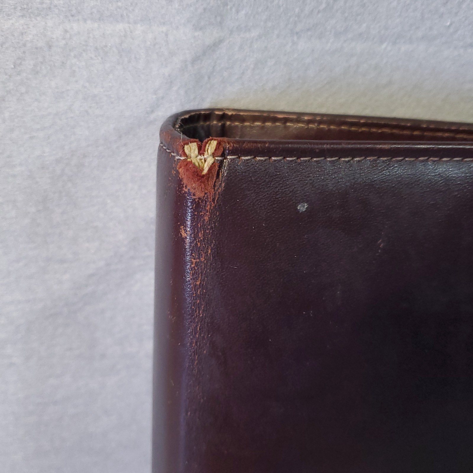 Franklin Full Grain Leather Day Timer Planner 7 Ring Red Brown Binder Vtg *READ*