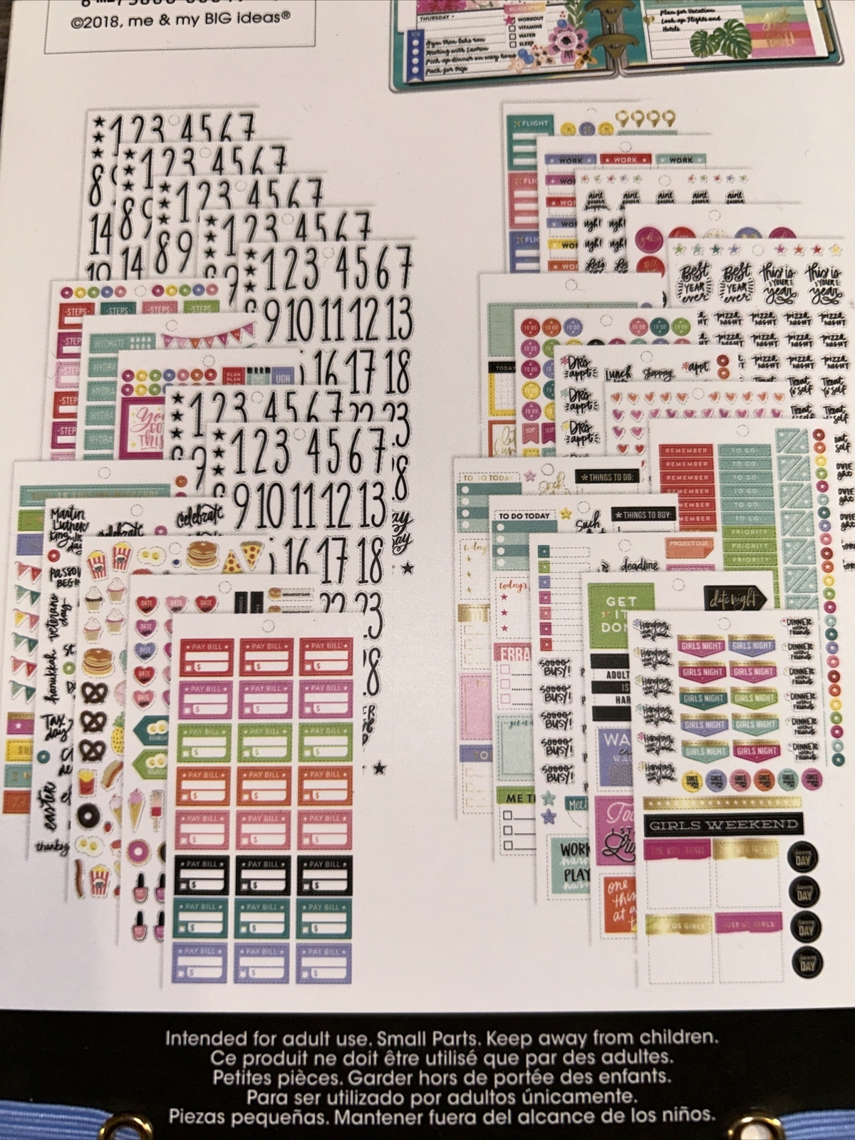 MAMBI The Happy Planner Planner Basics Mini Sticker Book 1768 Pieces Value Pack