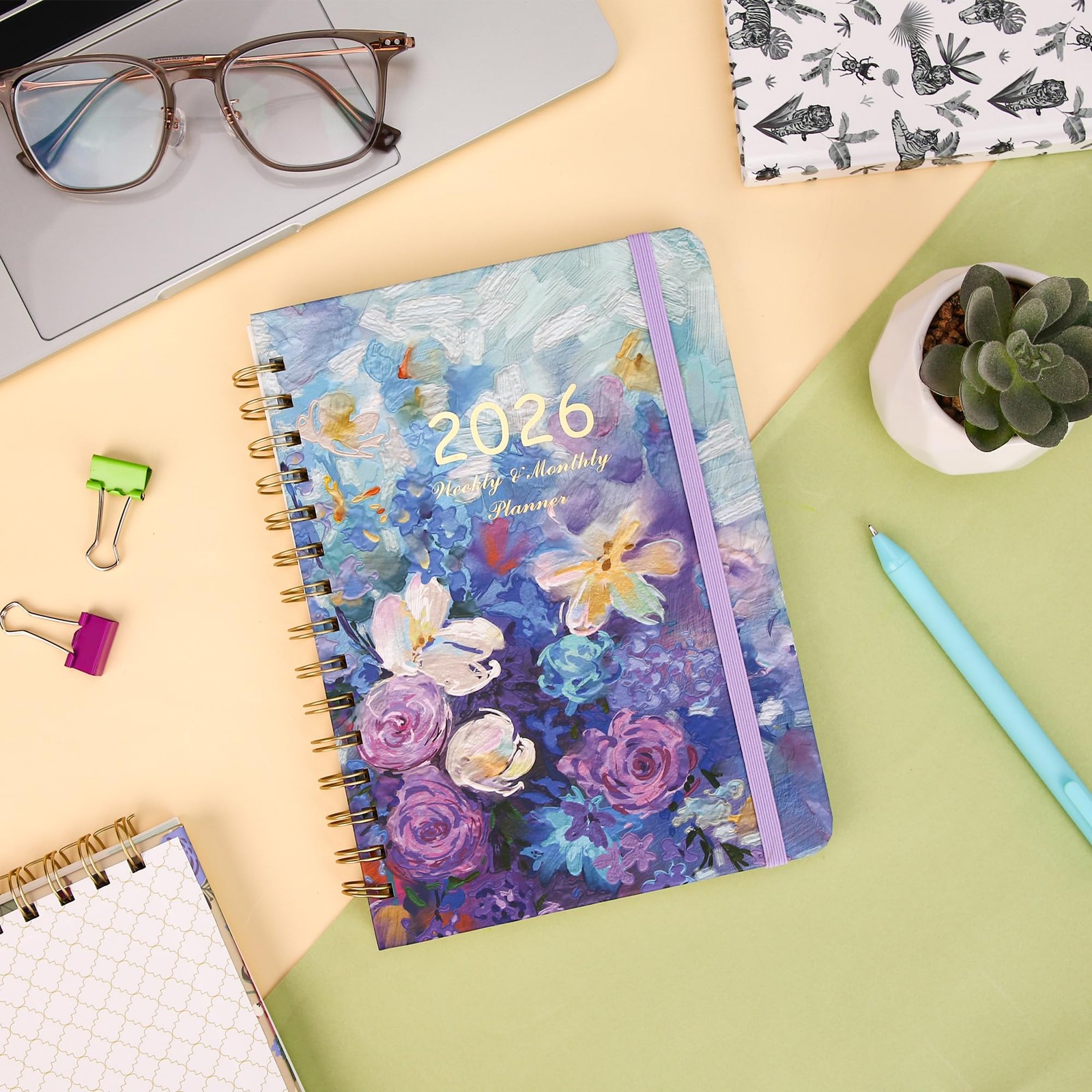 2026 Planner, Weekly and Monthly Calendar 6.4″ x 8.5″(2026）, Spring Floral