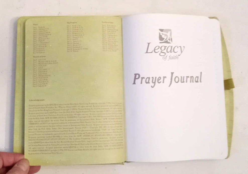 Legacy of Faith Prayer Journal 208 blank page Scripture Reading Prompts VTG 1996