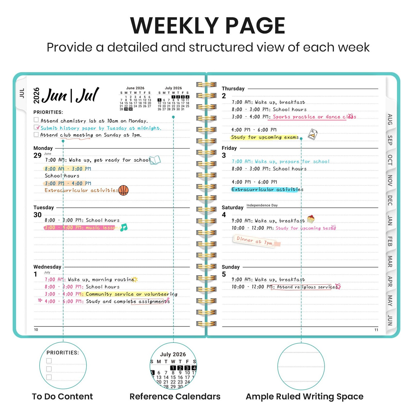 Planner 2026-2027 for Women & Men, Academic Monthly and Weekly Calendar Planner