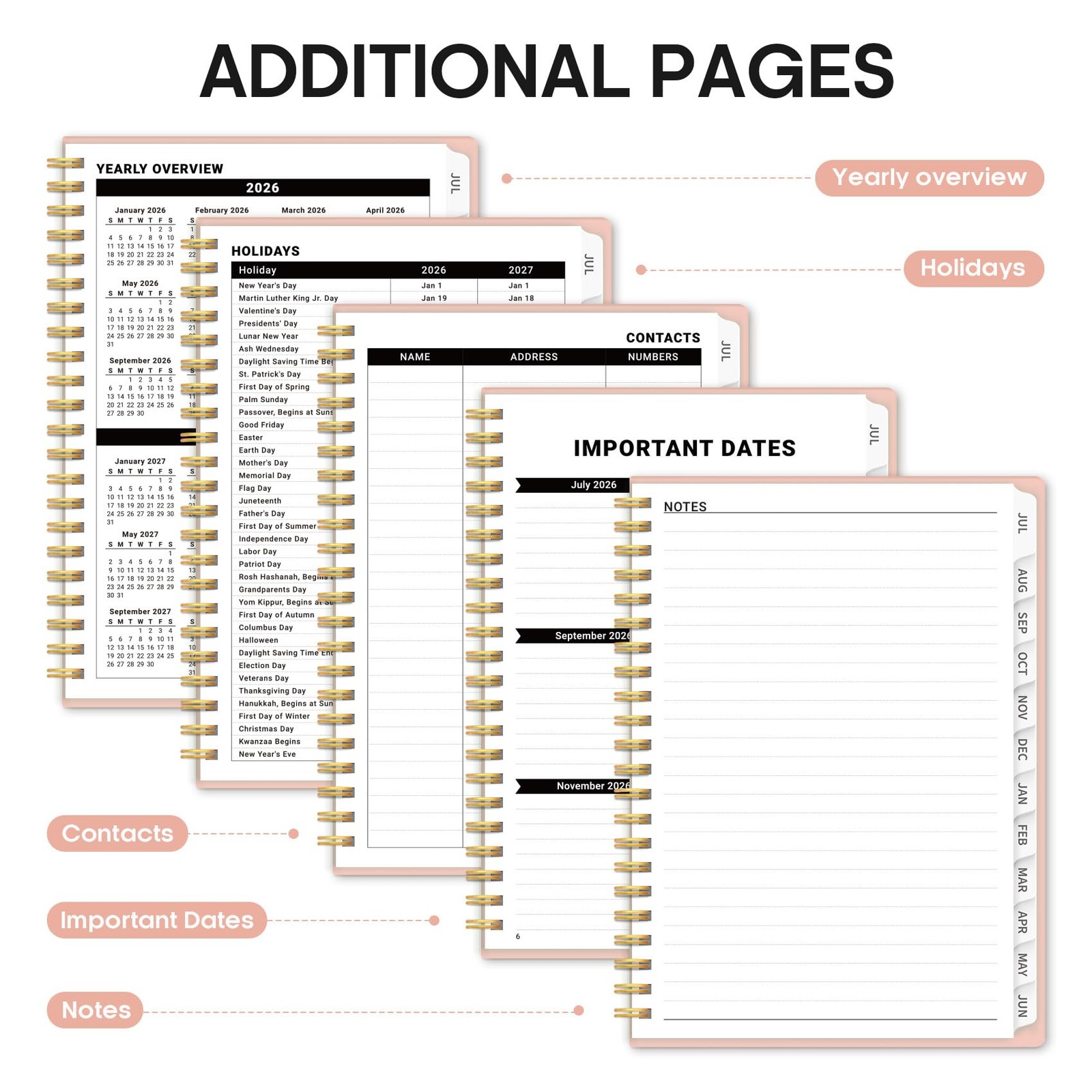 Planner 2026-2027, 6.3″ x 8.5″ Weekly and Monthly Academic Year Planner Calen…