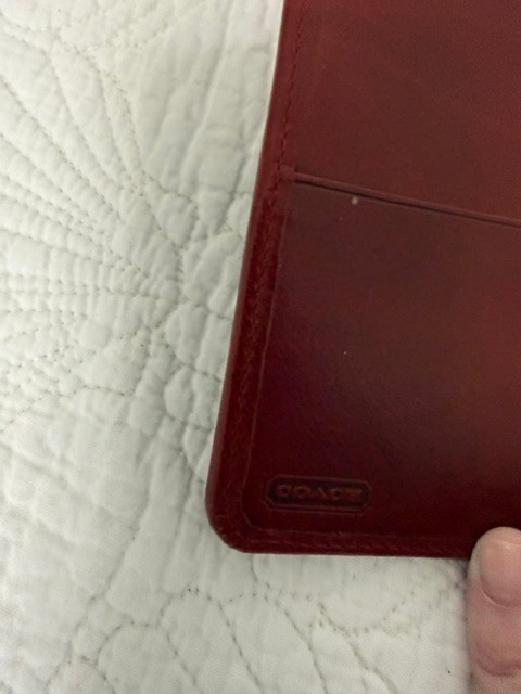 Vintage Coach Red Leather Address/Journal Notebook with Tabs 4 1/2″ X 6″ 6 Rings