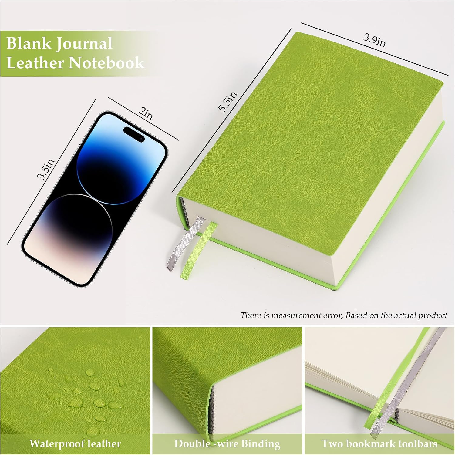 Blank Journal Notebook 720 Pages 3.9 × 5.5 No Lines Soft Green Blank Notebook