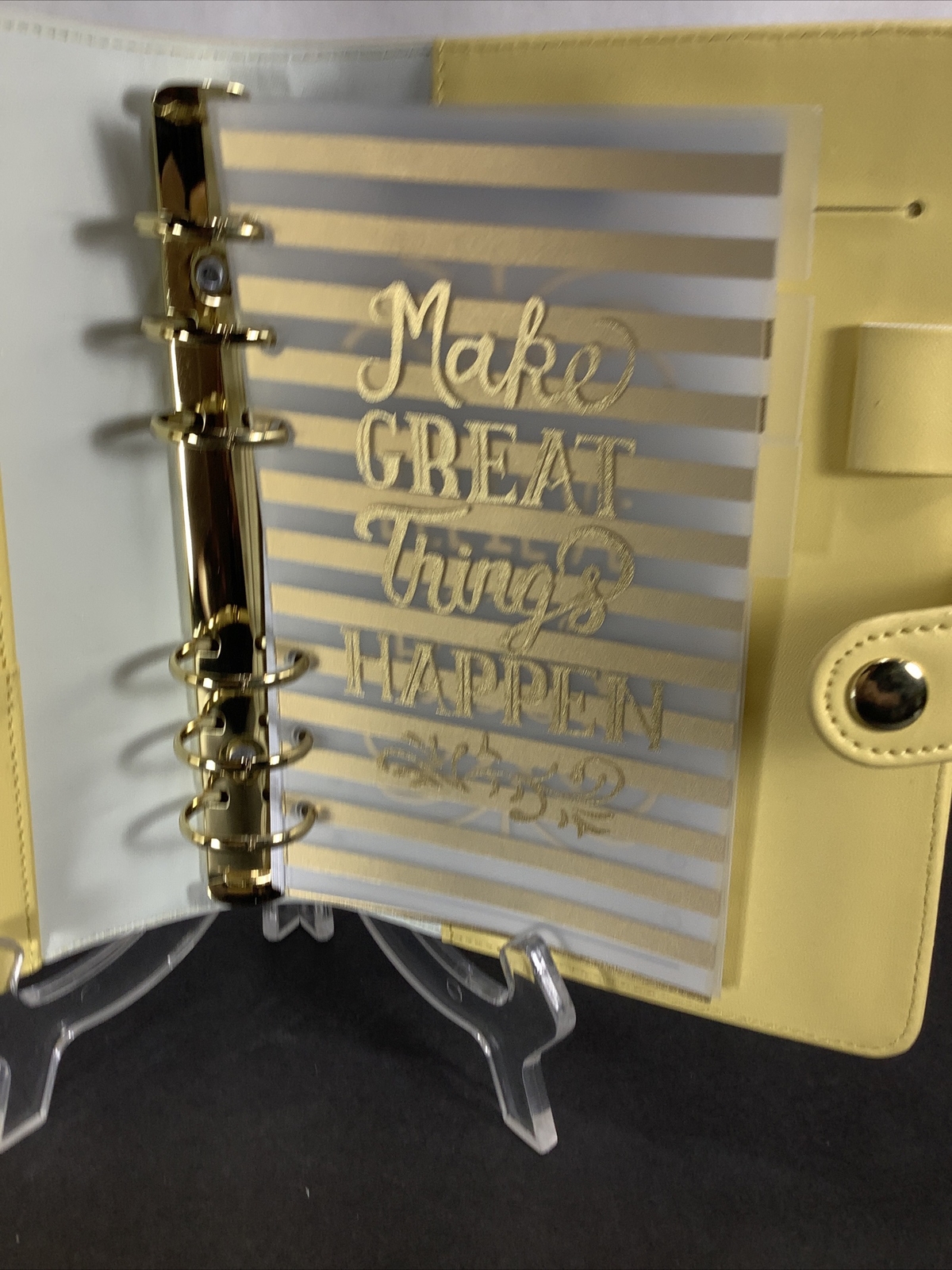Yellow~6 Ring Snap Day Planner Notebook 6.75”x 5.75”