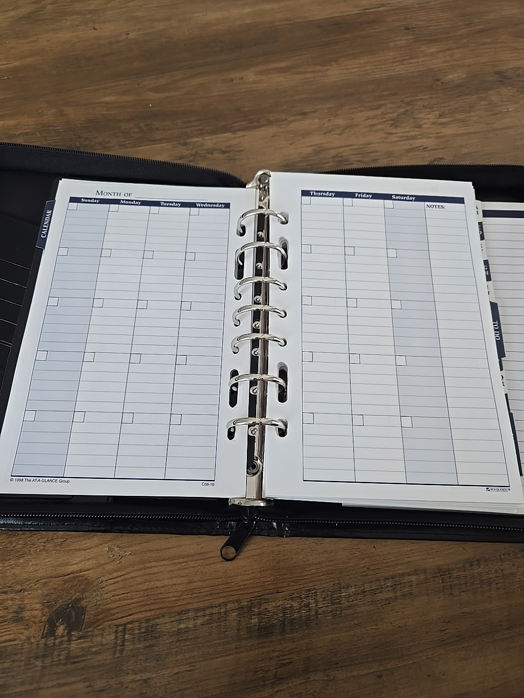 1996 AT-A-GLANCE Organizing System Faux Leather Black NEW (READ) w/Inserts 8X10