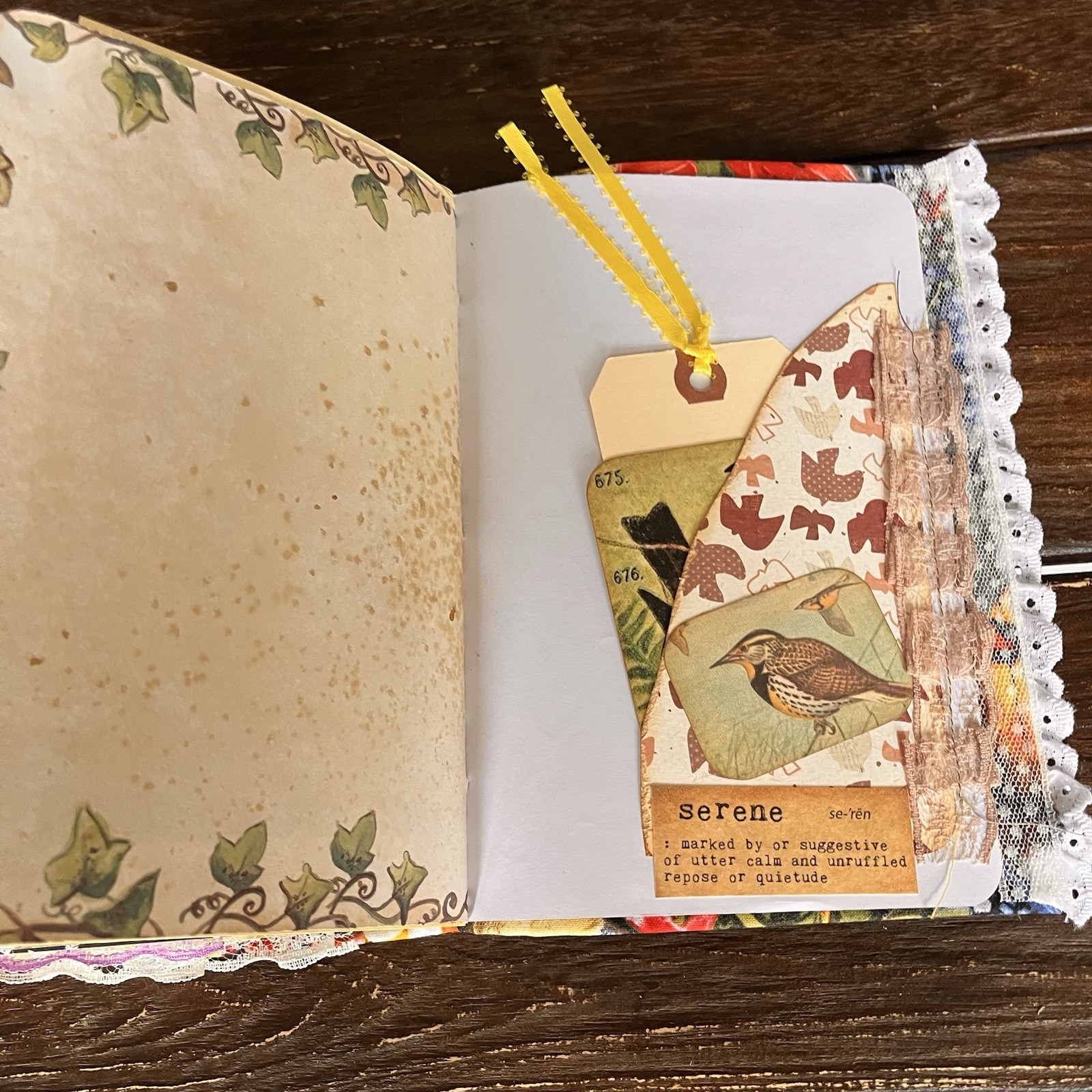 Bird Themed Junk Journal 3 Signatures Softcover Decorated Floral Colorful