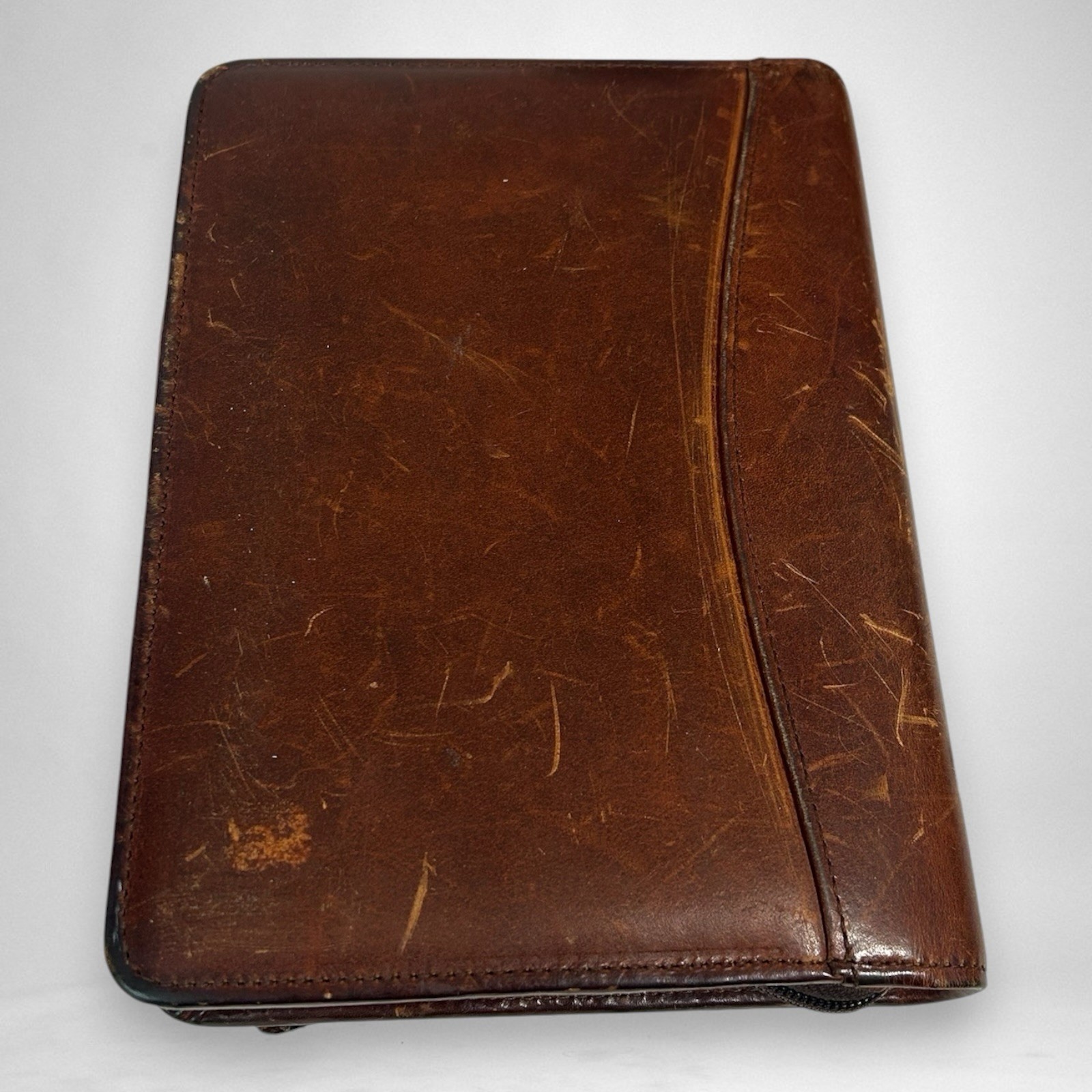 Franklin Covey Riverwood Leather PadFolio Distressed Warm Brown USA