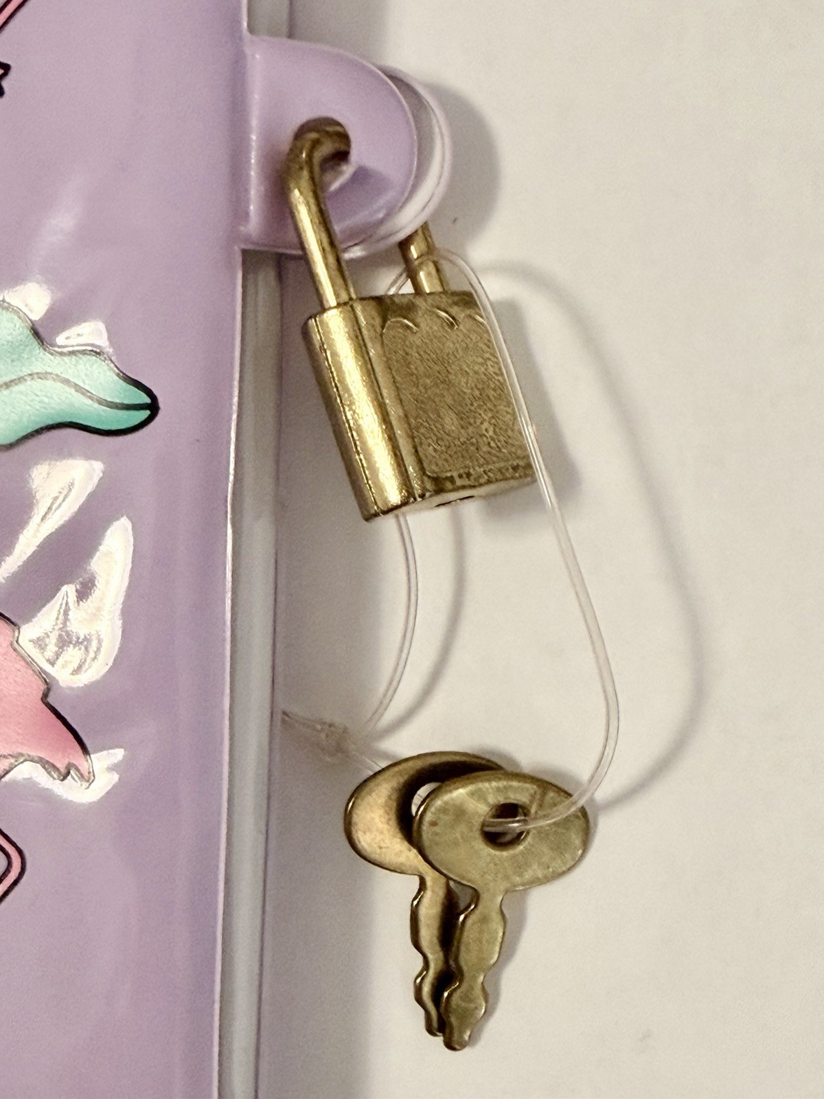 New VINTAGE 1990’s Girls Pink Flamingo Purple Plastic DIARY Journal Lock & Key