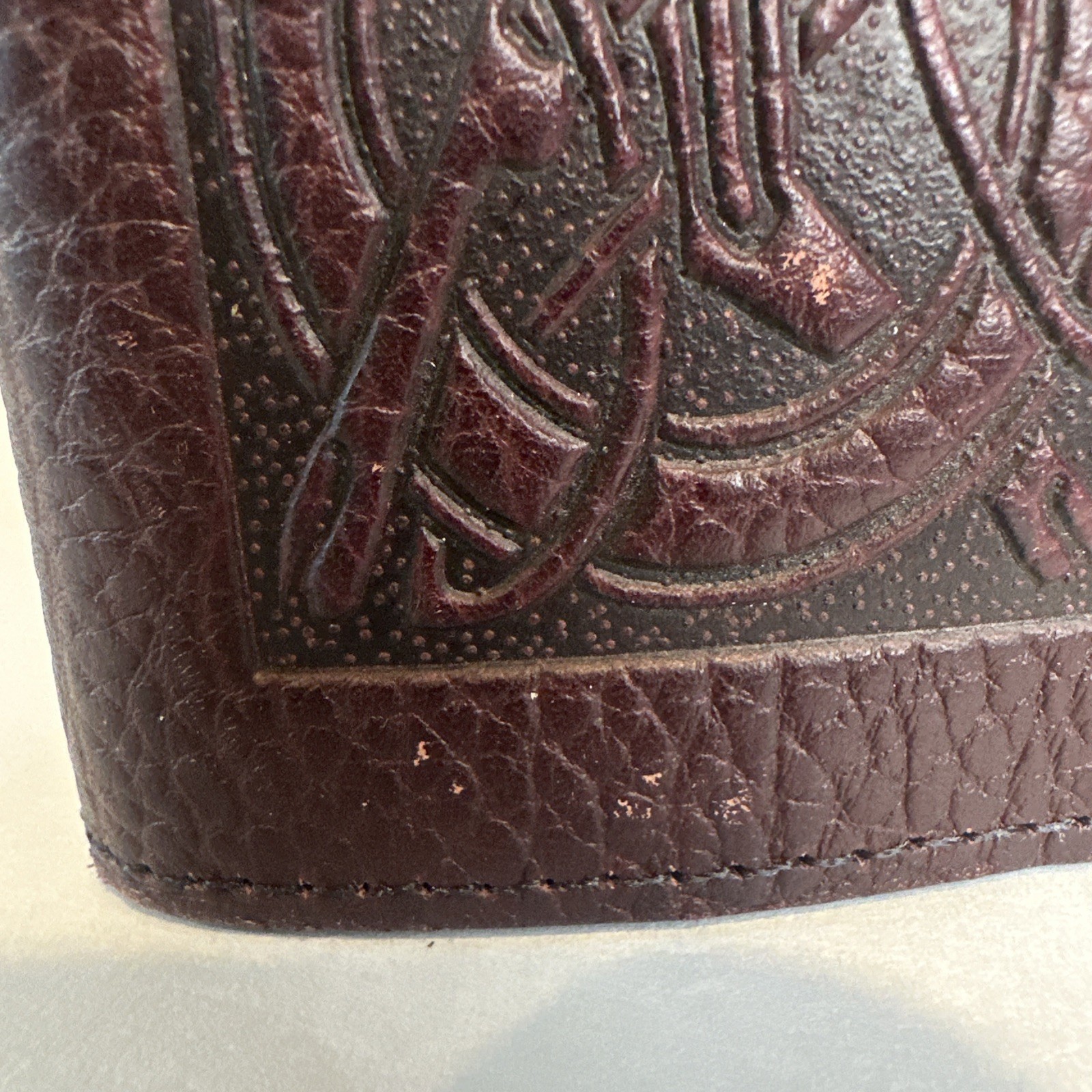 NEW Oberon Design Genuine Leather Journal Cover Irish Celtic Pewter Button 9×6