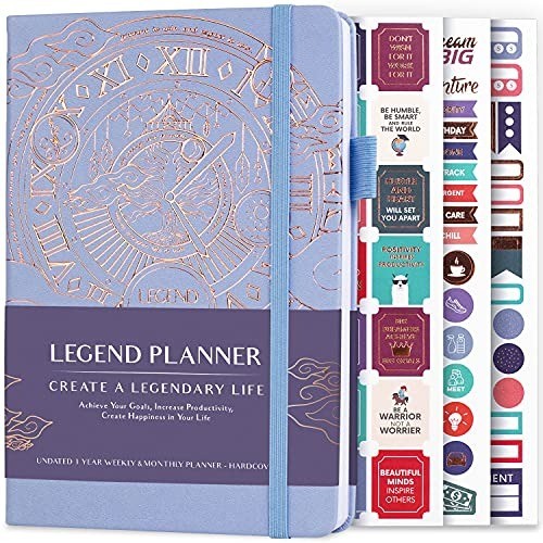 Legend A5 Undated Weekly Planner – Stylish Goal Planner Journal in Periwinkle